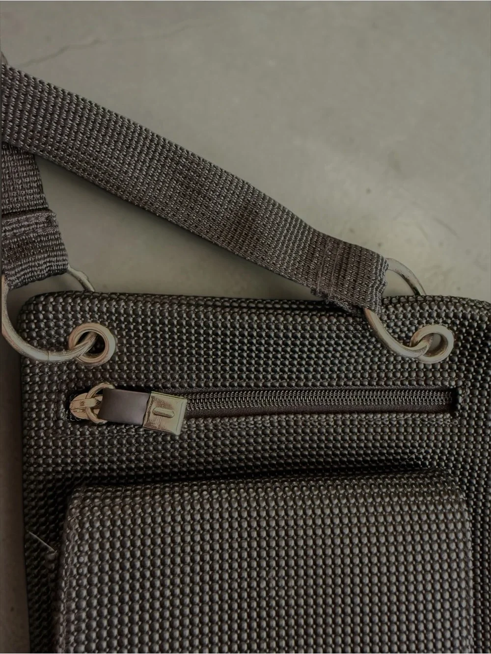 Urban Outfitters UO2 Black Textured Crossbody Bag Minimalist Utility Travel Bag